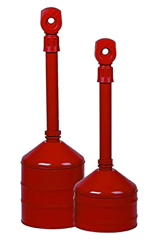 Justrite 26811R Steel Heavy Duty Butt Cans Cigarette Butt Receptacle, 5 Gallon Capacity, 11-1/2" Diameter x 38-1/2" Height, Red - Image 8
