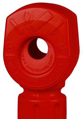 Justrite 26811R Steel Heavy Duty Butt Cans Cigarette Butt Receptacle, 5 Gallon Capacity, 11-1/2" Diameter x 38-1/2" Height, Red - Image 9