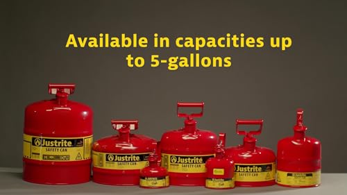 Justrite 5 Gallon Type I Green Safety Can for Oil with Flame Arrester, Self-Closing Lid, and Funnel, Made in the USA, Galvanized Steel Flammable Storage Can, 7150410 - Image 4