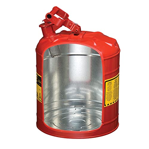Justrite 5 Gallon Type I Yellow Safety Can for Diesel with Flame Arrester and Self-Closing Lid, Made in the USA, Galvanized Steel Flammable Storage Can, 7150200 - Image 6