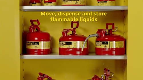 Justrite 5 Gallon Type II Blue Safety Can for Kerosene with Flame Arrester, Self-Closing Lid, and 5/8" Flexible Metal Spout, Made in the USA, Galvanized Steel Flammable Storage Can, 7250320 - Image 10