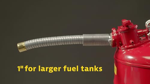 Justrite 5 Gallon Type II Red Safety Gas Can for Gasoline with Flame Arrester, Self-Closing Lid, and 1" Flexible Metal Spout, Made in the USA, Galvanized Steel Flammable Storage Can, 7250130 - Image 12