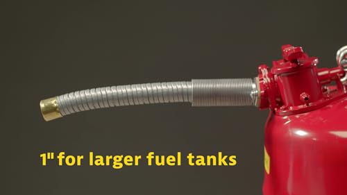 Justrite 5 Gallon Type II Yellow Safety Can for Diesel with Flame Arrester, Self-Closing Lid, and 1" Flexible Metal Spout, Made in the USA, Galvanized Steel Flammable Storage Can, 7250230 - Image 10
