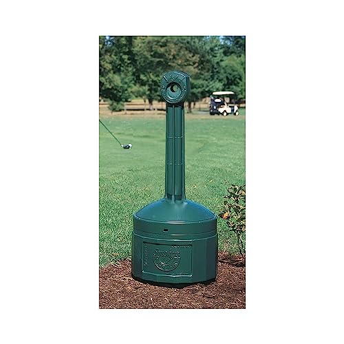 Justrite, Original Smoker's Cease-Fire Outdoor Ashtray, Polyethylene Standing Ashtray with Steel Bucket, 4 Gallon, Forest Green, 26800G - Image 2