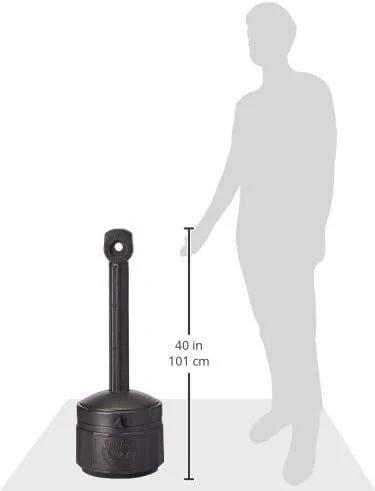 Justrite (26806D) Personal Smoker’s Cease-Fire Outdoor Ashtray, Polyethylene Standing Ashtray with Steel Bucket, 1 Gallon, Black - Image 4