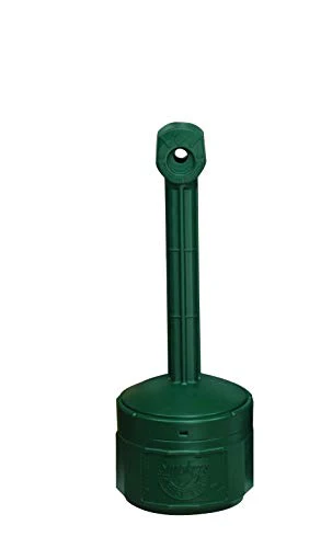 Justrite, Personal Smoker�s Cease-Fire Outdoor Ashtray, Polyethylene Standing Ashtray with Steel Bucket, 1 Gallon, Green, 26806G