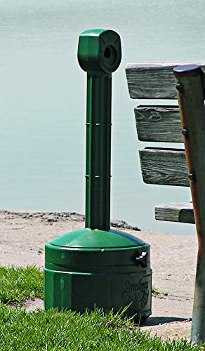 Justrite, Personal Smoker�s Cease-Fire Outdoor Ashtray, Polyethylene Standing Ashtray with Steel Bucket, 1 Gallon, Green, 26806G - Image 2