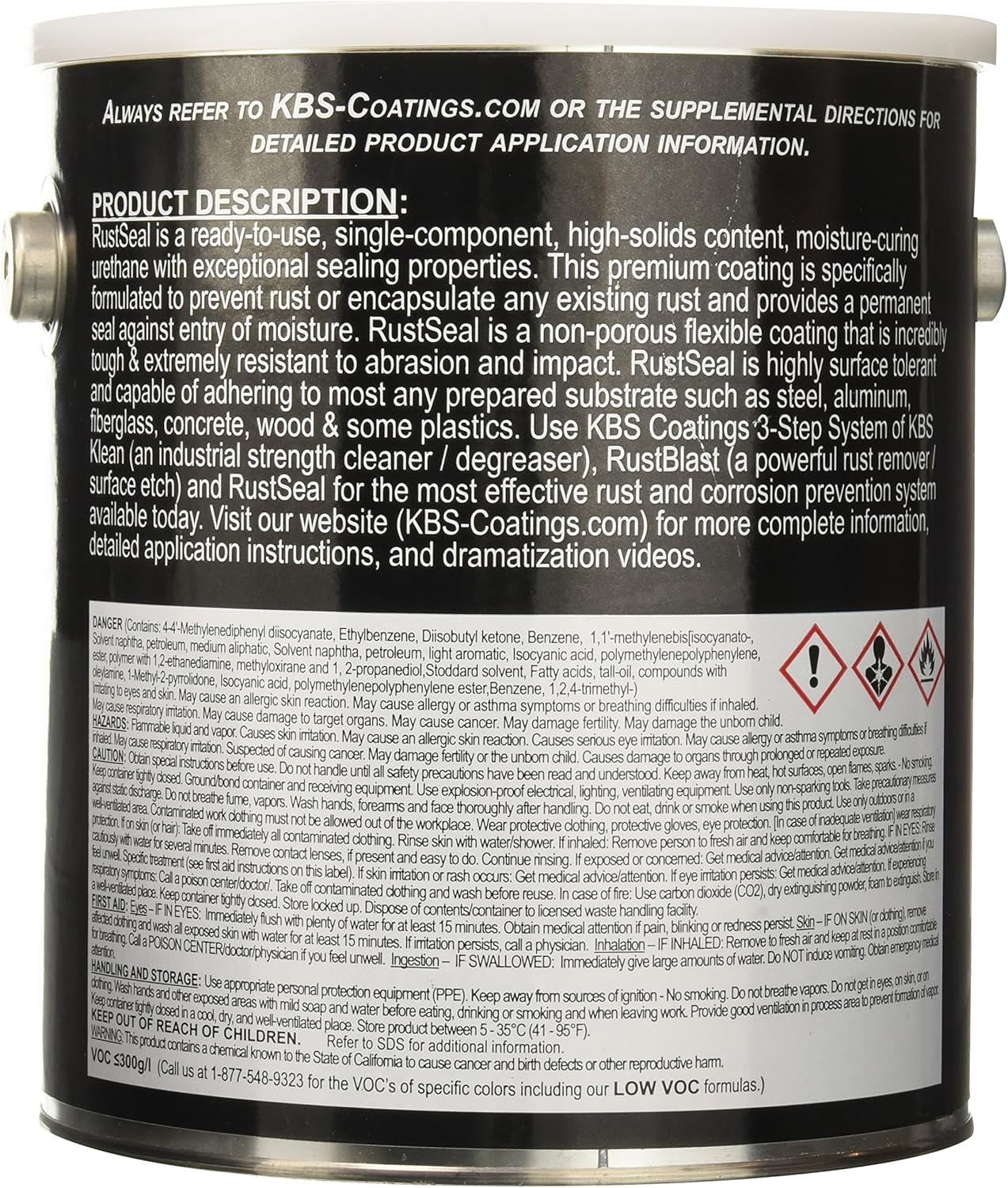 KBS Coatings 4502 Satin Black RustSeal - 1 Gallon - Image 3
