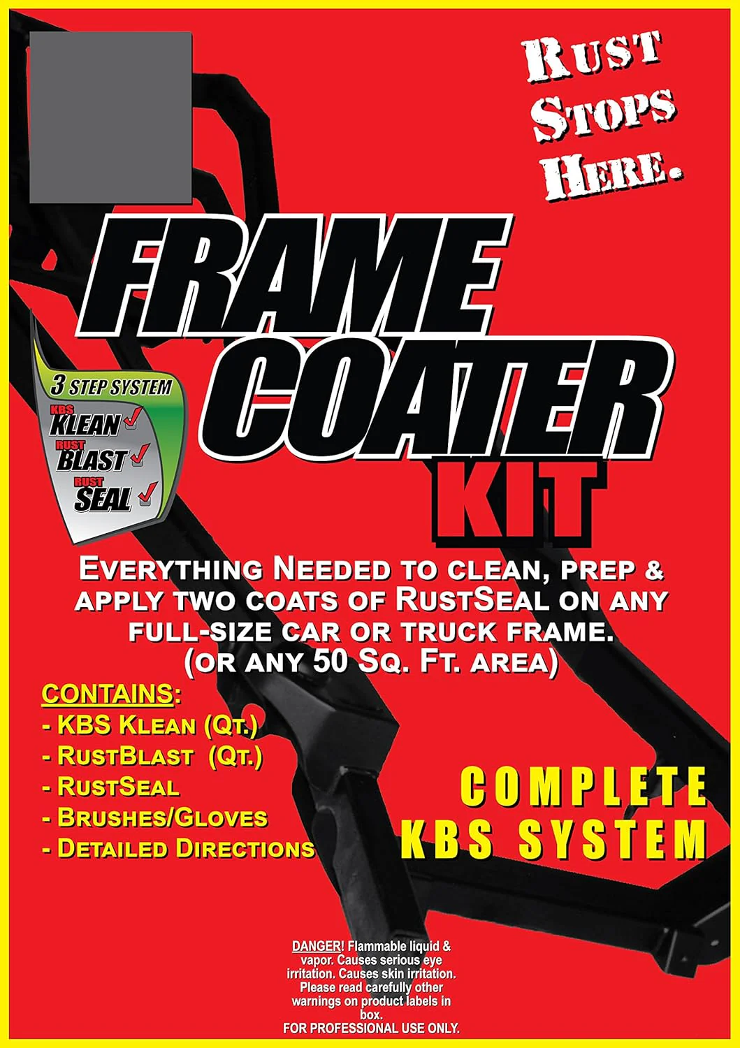 KBS Coatings 57002 Satin Black Frame Coater Kit - Image 3