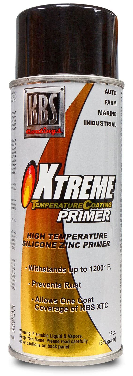 KBS Coatings 65100 Gray Xtreme Temperature Coating Zinc Silicon Primer, 12 oz (Aerosol)