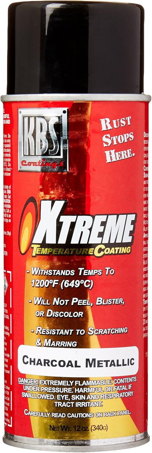 KBS Coatings 65125 Charcoal Metallic Xtreme Temperature Coating - 12 fl. oz. - Image 2