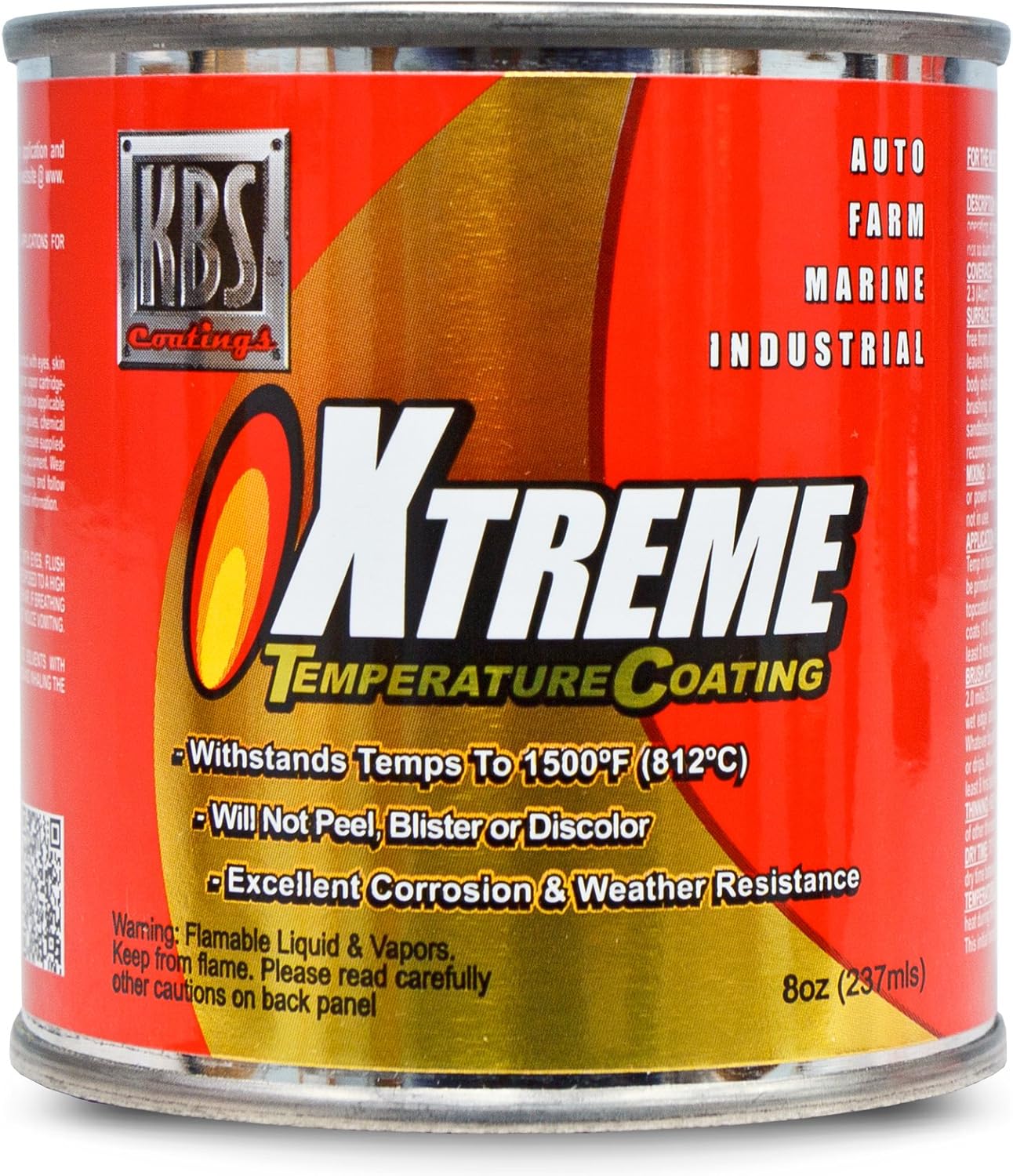 KBS Coatings 65203 Aluminum Xtreme Temperature Coating - 8 fl. oz. - Image 2