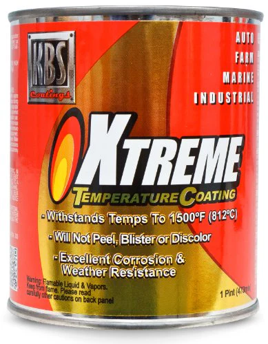 KBS Coatings 65303 Aluminum Xtreme Temperature Coating - 1 Pint, Aluminum, 16 Fl Oz (Pack of 1)