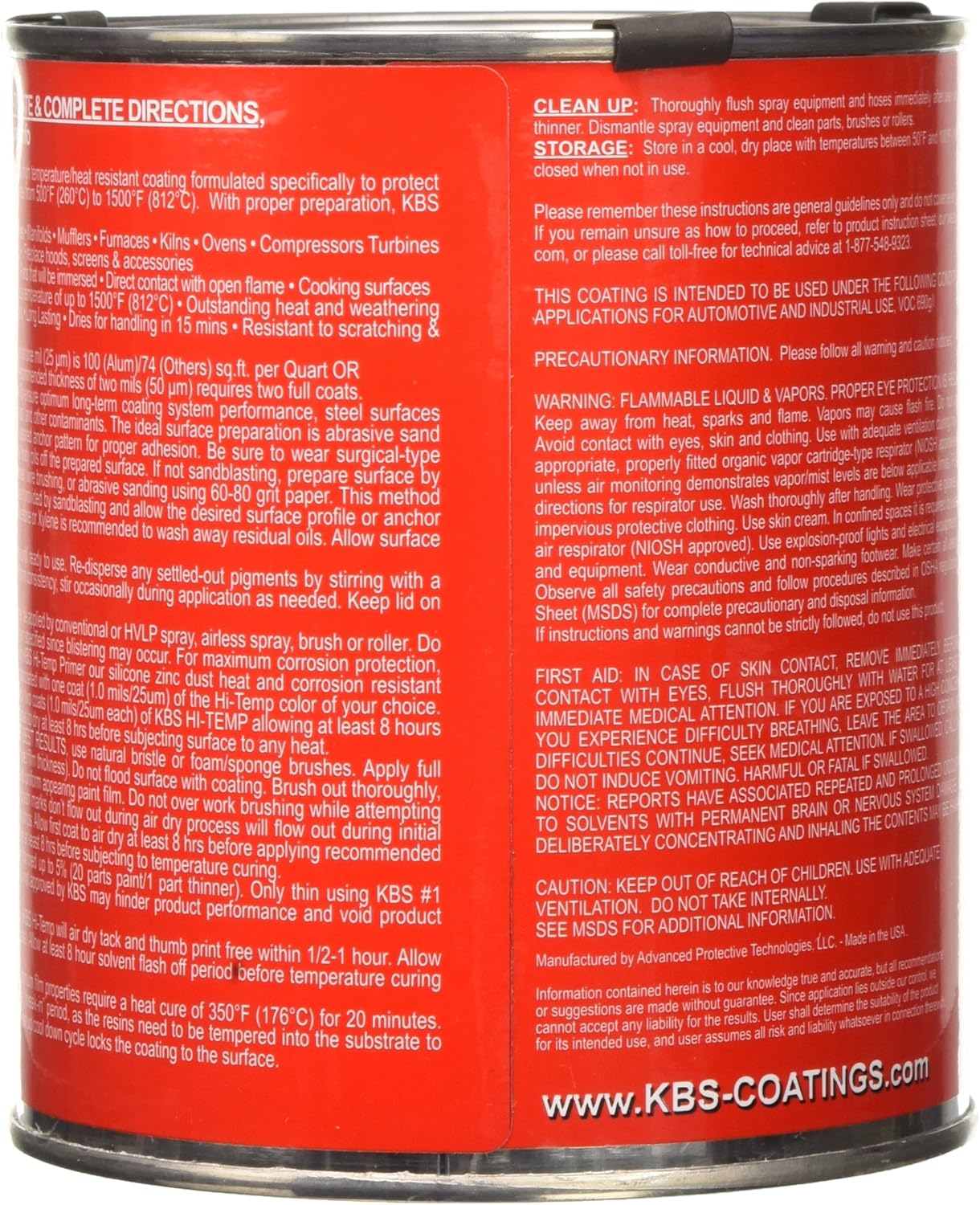KBS Coatings 65403 Aluminum Xtreme Temperature Coating - 1 Quart - Image 2