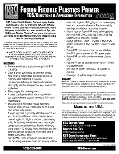 KBS Coatings Fusion FPP - Flexible Plastics Primer - 16oz Aerosol Can, Grey (150060) - Image 3