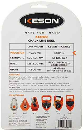 Keson K3XPRO Precision String Chalk Line Reel with 3X1 Rewind, 100-Foot - Image 2