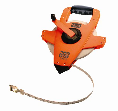 Keson NRS10200H Nylon-Reinforced Steel Blade Tape Measure, Speed Rewind (Graduations: 1/10, 1/100), 200-Foot