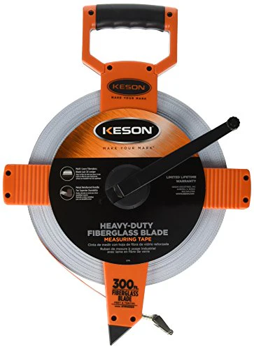 Keson OTR10300 Open Reel Fiberglass Tape Measure Reel (Graduations: 1/10, 1/100), 300-Foot