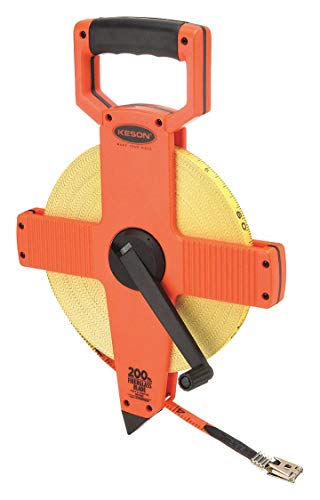 Keson OTR10M200 Open Reel Fiberglass Tape Measure Reel with Double Hook (Graduations: 1/10, 1/100 & m, cm, 2mm), 60M/200-Foot - Image 4