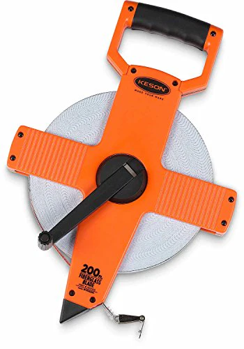 Keson OTR1810100 Open Reel Fiberglass Tape Measure Reel with Double Hook (Graduation: ft., in, 1/8 & ft., 1/10, 1/100), 100-Foot
