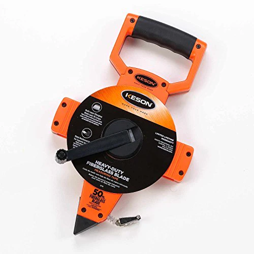 Keson OTR18M165 Open Reel Fiberglass Tape Measure Reel with Double Hook (Graduations: ft., in., 1/8 & m, cm, 2mm), 50M/165-Foot - Image 2