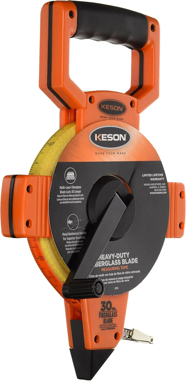 Keson OTR30MM Open Reel Fiberglass Tape Measure Reel (Graduations: 5mm & 2mm), 30-Meter - Image 2