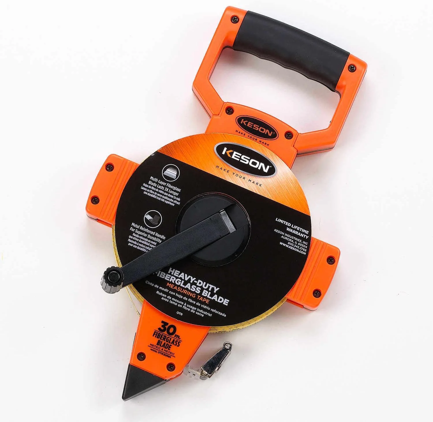 Keson OTR30MM Open Reel Fiberglass Tape Measure Reel (Graduations: 5mm & 2mm), 30-Meter - Image 3