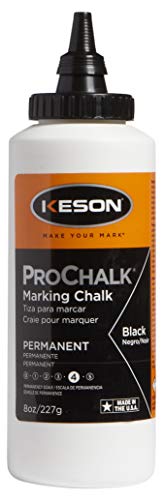 Keson PM8BLACK ProChalk Permanent Marking Chalk - Level 4, Black, 8-Ounce