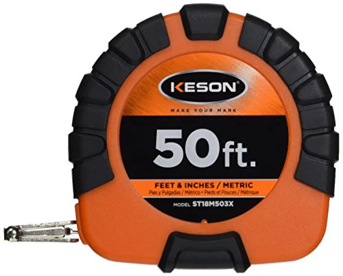 Keson ST18M503X Closed-ABS Housing Steel Tape Measures, Speed Rewind (Graduations: ft., in., 1/8 & cm, mm), 50-Foot / 15M - Image 4