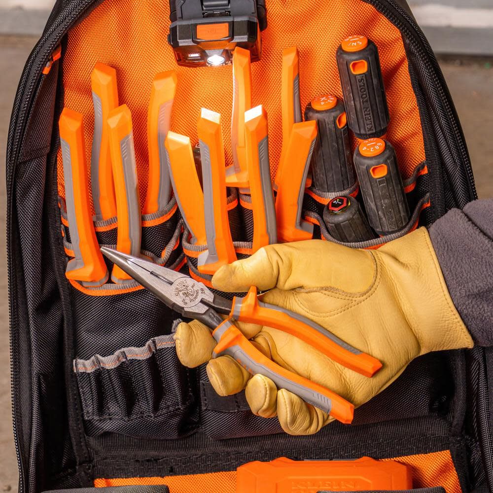 Klein Tools 2038RINS Pliers, Electrician's Insulated Long Nose Side-Cutting Pliers, 1000V Rated, Induction Hardened Knives, 8-Inch - Image 6