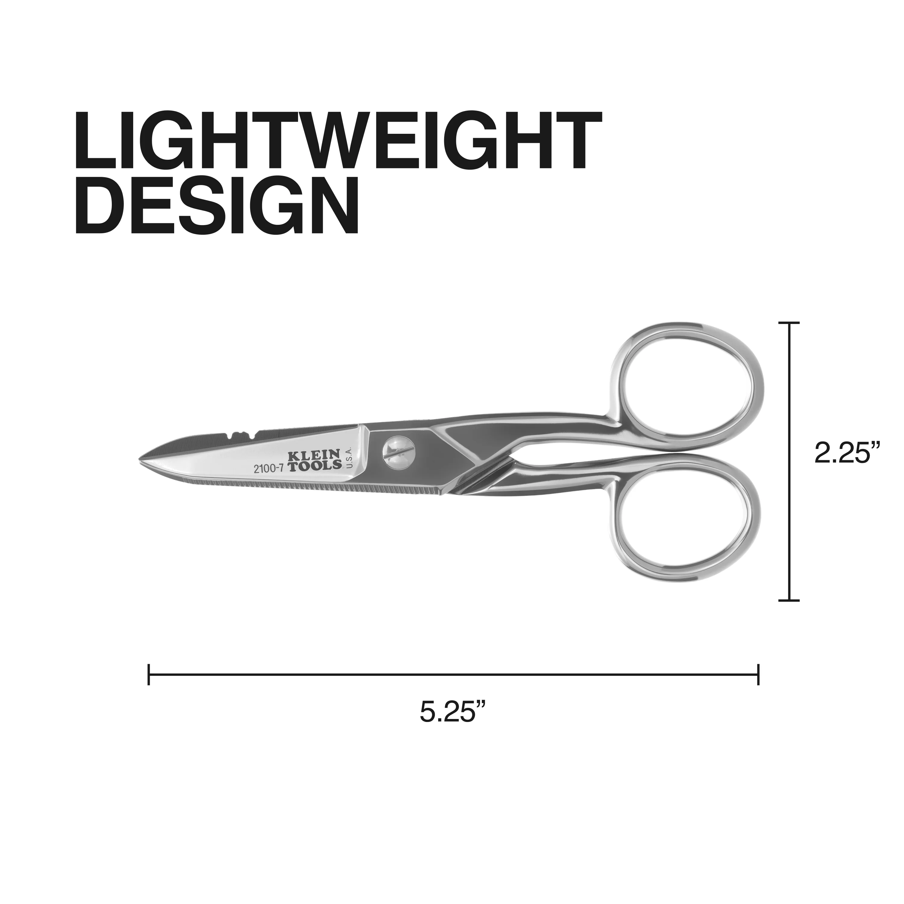 Klein Tools 2100-7 Electrician's Scissors, Nickel Plated - Image 5