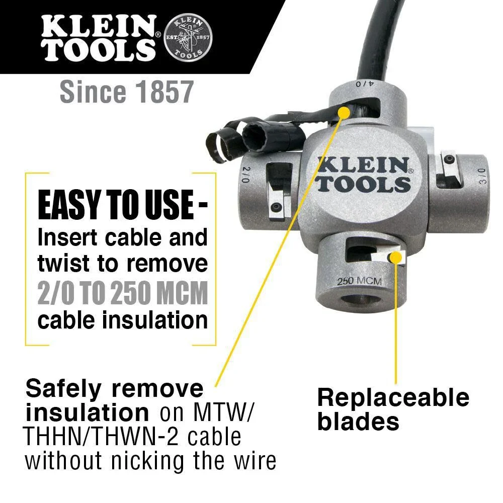 Klein Tools 21051 Large Cable Stripper (2/0-250 MCM) - Image 2