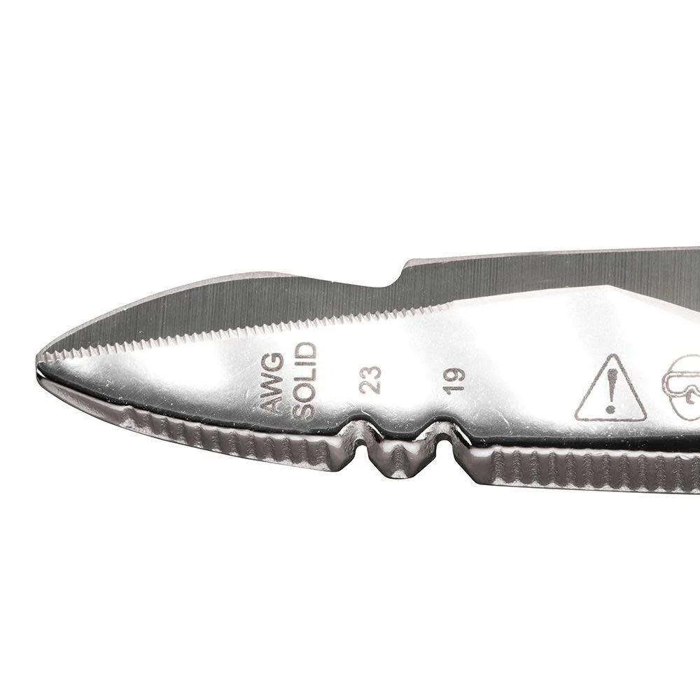 Klein Tools 26001 Scissors, Made in USA, All-Purpose Electrician's Scissors with Cable Cutting Notch, Serrated Blades, Deburr Notch, 6.75-Inch - Image 4