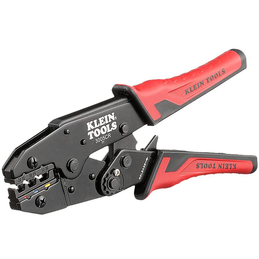 Klein Tools 3005CR Ratcheting Crimper, 10-22 AWG - Insulated Terminals