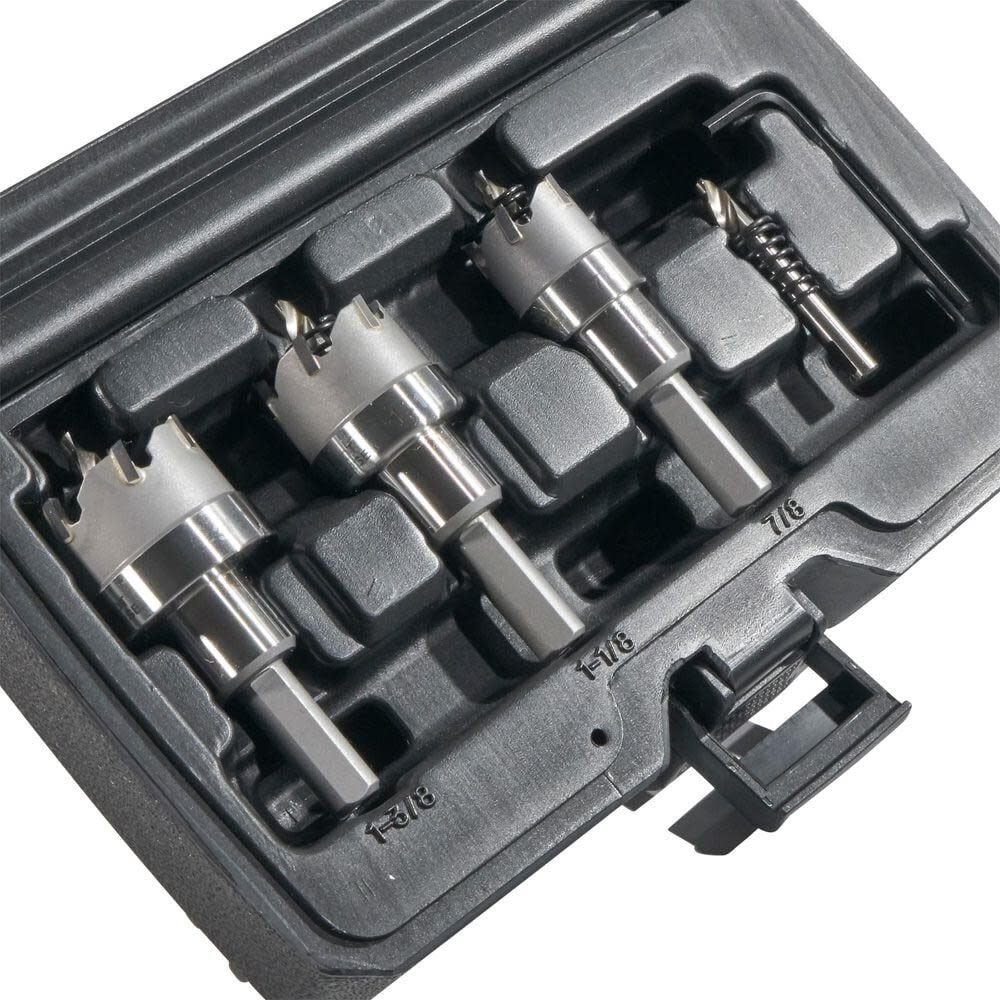 Klein Tools 31872 Heavy Duty Hole Saw Kit, Includes Carbide Hole Cutters and Pilot Bit in Rust-Proof Molded Plastic Case, 4-Piece - Image 4