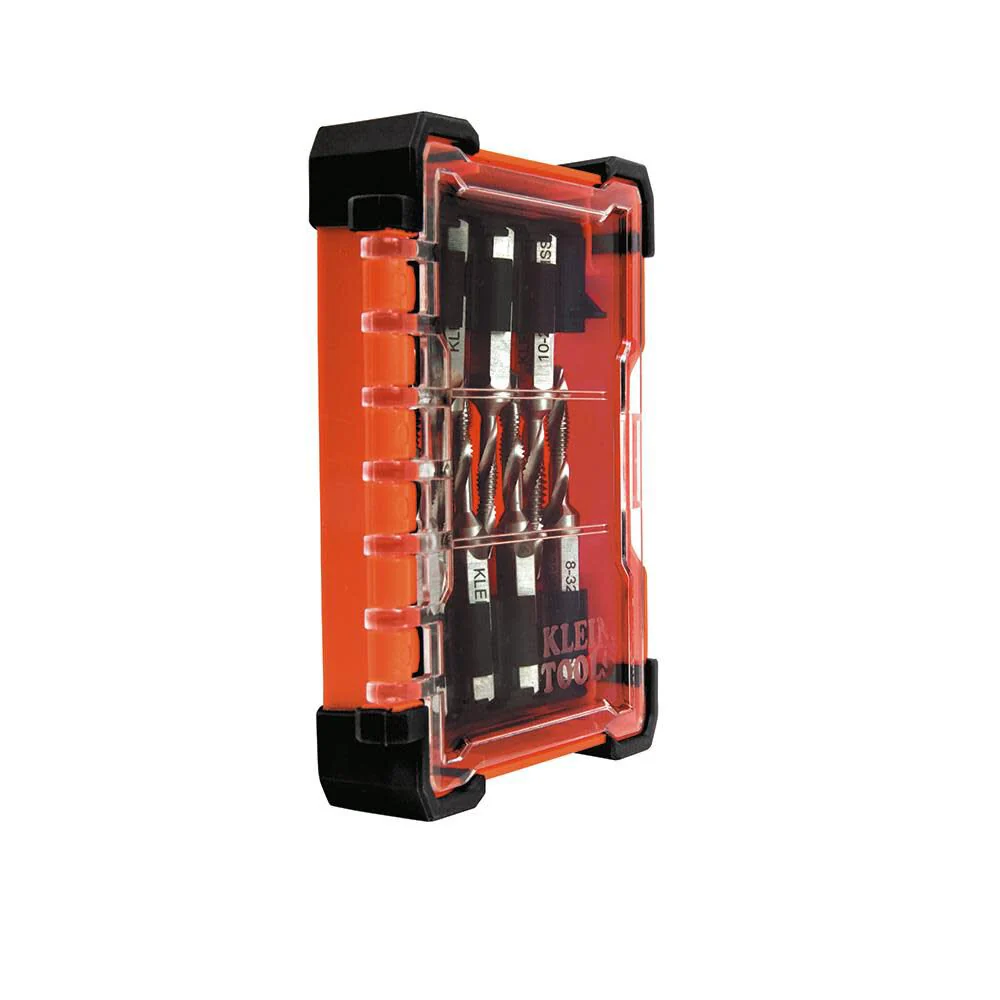 Klein Tools 32217 Drill Tap Tool Kit, 8-Piece, For Aluminum-Brass-Copper-Plastic-Mild Steel, Quick Connect Power Tools Compatible - Image 4