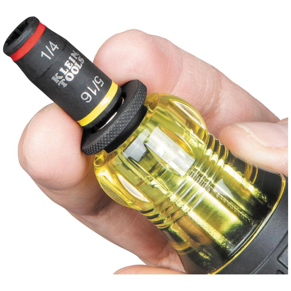 Klein Tools 32304 Screwdriver, 14-in-1 Adjustable Screwdriver with Flip Socket, HVAC Nut Drivers and Bits, Impact Rated & 7-in-1 Impact Flip Socket Set, No Handle - Image 7