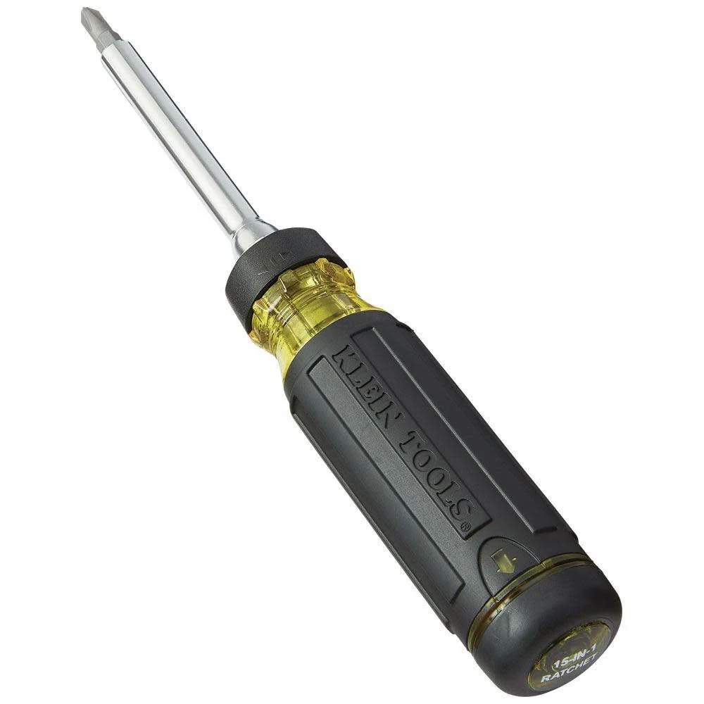 Klein Tools 32305 Multi-bit Ratcheting Screwdriver, 15-in-1 Tool with Phillips, Slotted, Square, Torx and Combo Bits and 1/4-Inch Nut Driver - Image 9
