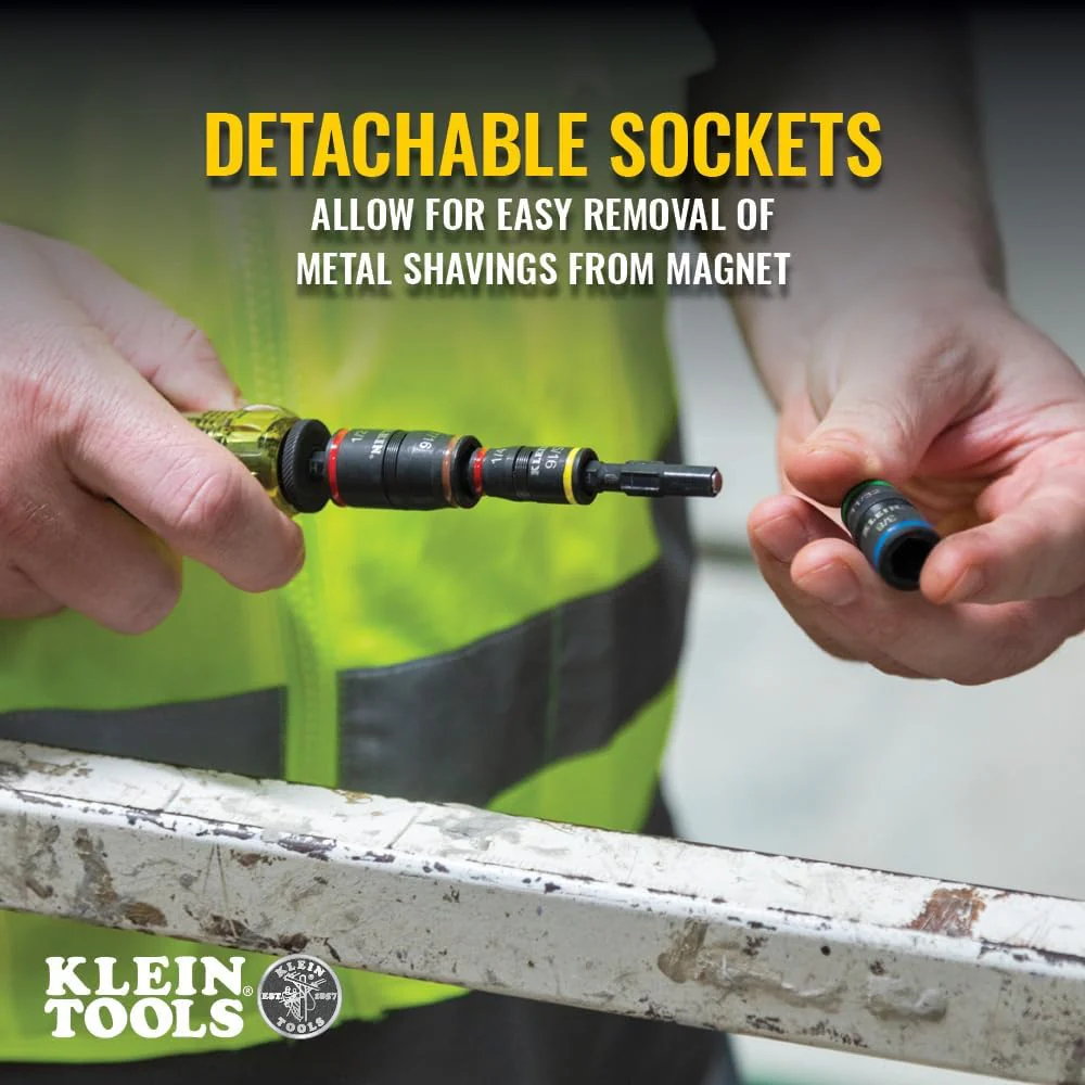 Klein Tools 32308F 10-in-1 Impact-Rated Stubby Driver Set with Flip Socket - Image 5