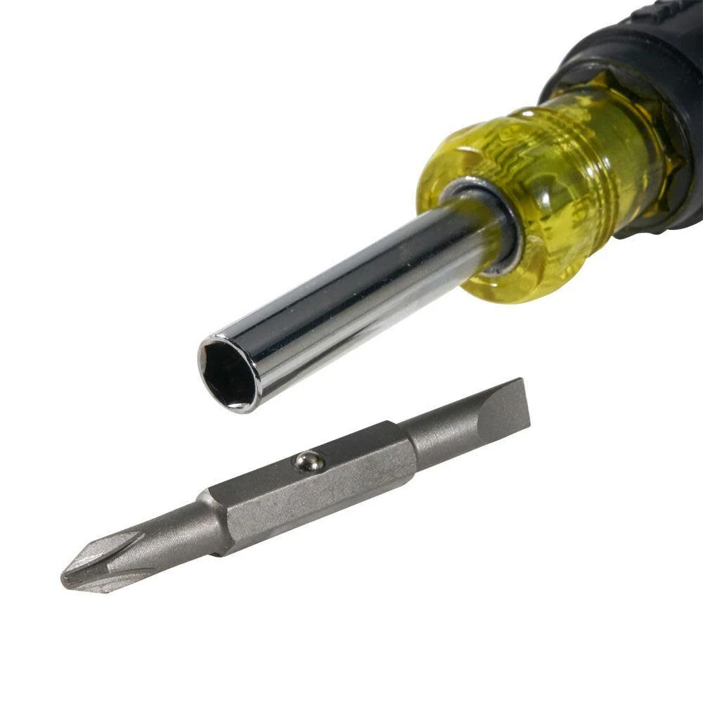 Klein Tools 32476 5-In-1 Multi-Bit Screwdriver / Nut Driver with 2 Slotted, 2 Philips, and 1 Nut Driver Tip - Image 6