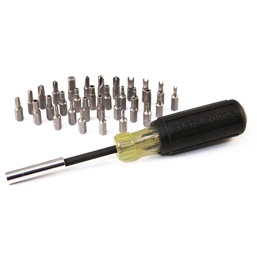 Klein Tools 32510 Magnetic Multibit Screwdriver with Sturdy Torx, Hex, Spanner, Tri-Wing, Torq and Nut Tamperproof Bits and Storage Block - Image 6