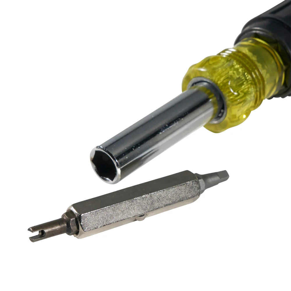 Klein Tools 32527 Multi-Bit Screwdriver / Nut Driver, 11-in-1, Ph, Sl, Sq, Schrader Bits - Image 7