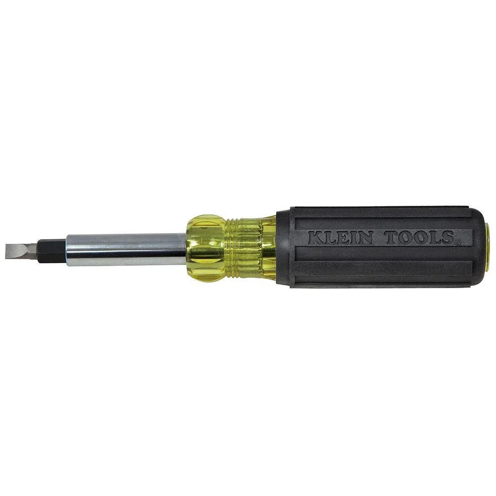 Klein Tools 32557 Multi-Bit Screwdriver / Nut Driver, Heavy Duty 10-in-1 with Interchangeable Shafts and Ph, Sl, Sq, Hex Bits and Nut Drivers