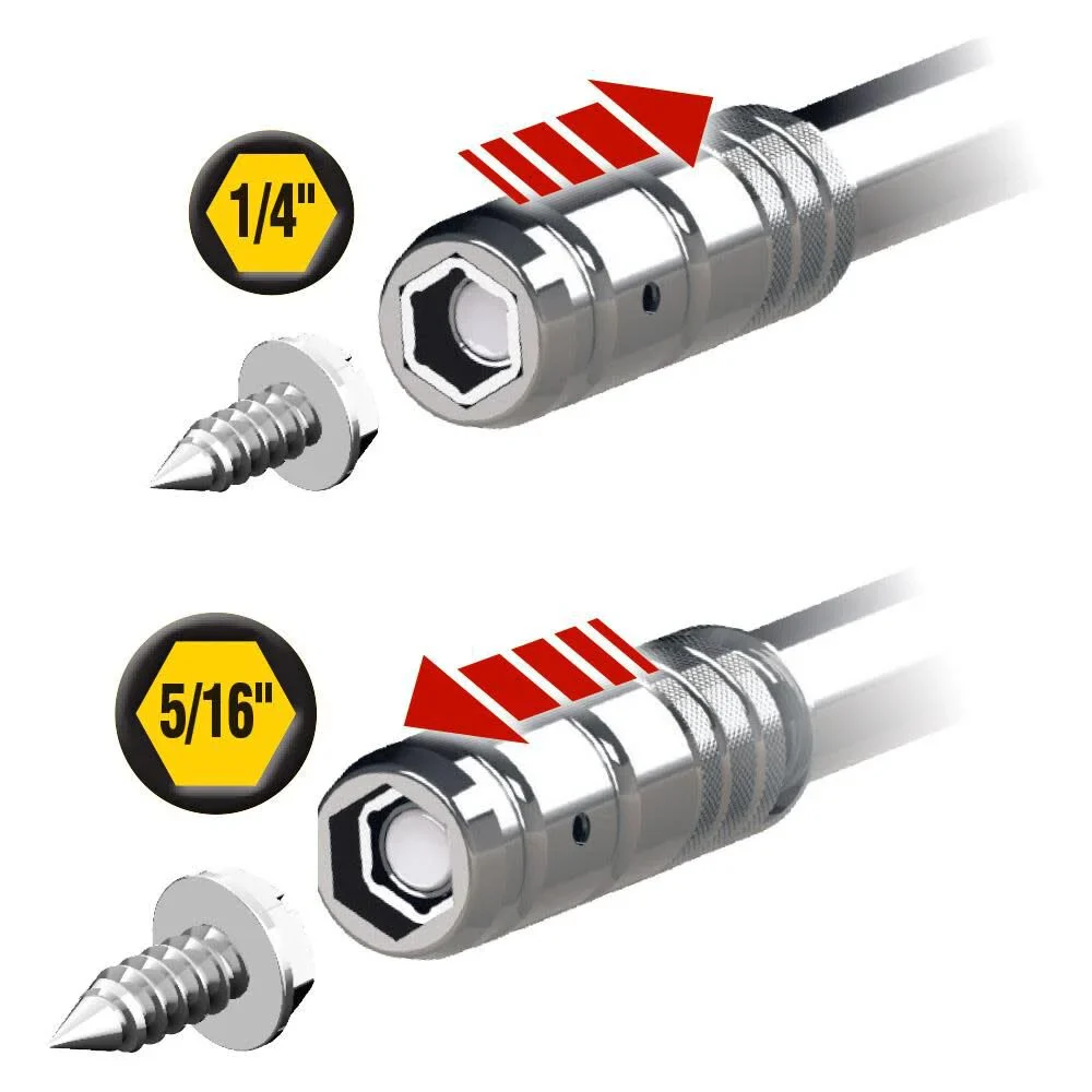 Klein Tools 32596 Multi-Bit Screwdriver /Nut Driver, Magnetic 8-in-1 HVAC Slide Drive Tool with Hex, Phillips, Schrader Bits, Nut Drivers - Image 3