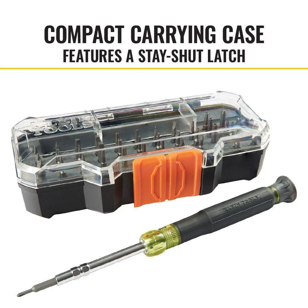 Klein Tools 32717 Precision Screwdriver Set with Case, All-in-One Multi-Function Repair Tool Kit Includes 39 Bits for Apple Products - Image 4