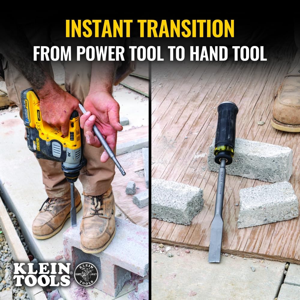 Klein Tools 32753SD SDS Chisel Bit Set with Handle, 3-Piece - Image 2