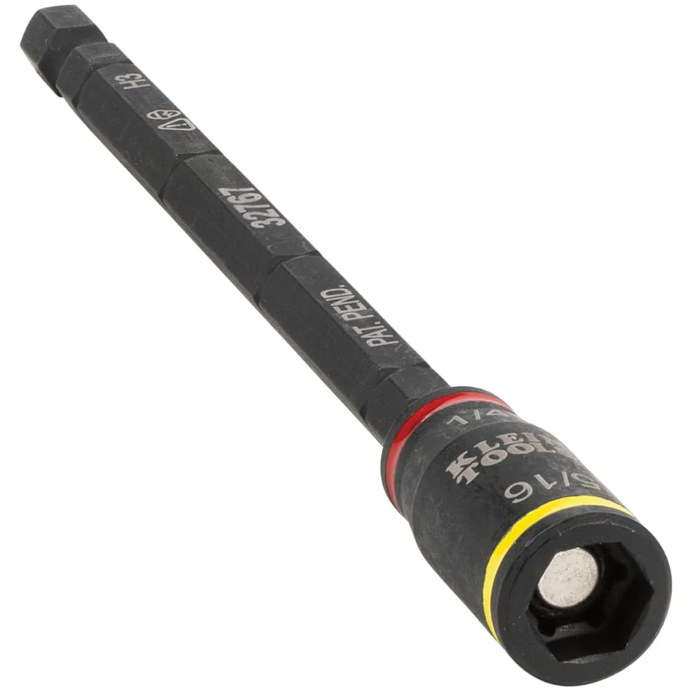 Klein Tools (32767) Impact Driver, SAE 3-in-1 Impact Socket and Bit Holder, Flip Socket with 1/4-Inch and 5/16-Inch Hex Drivers, 5-Inch Length (Pack of 1)