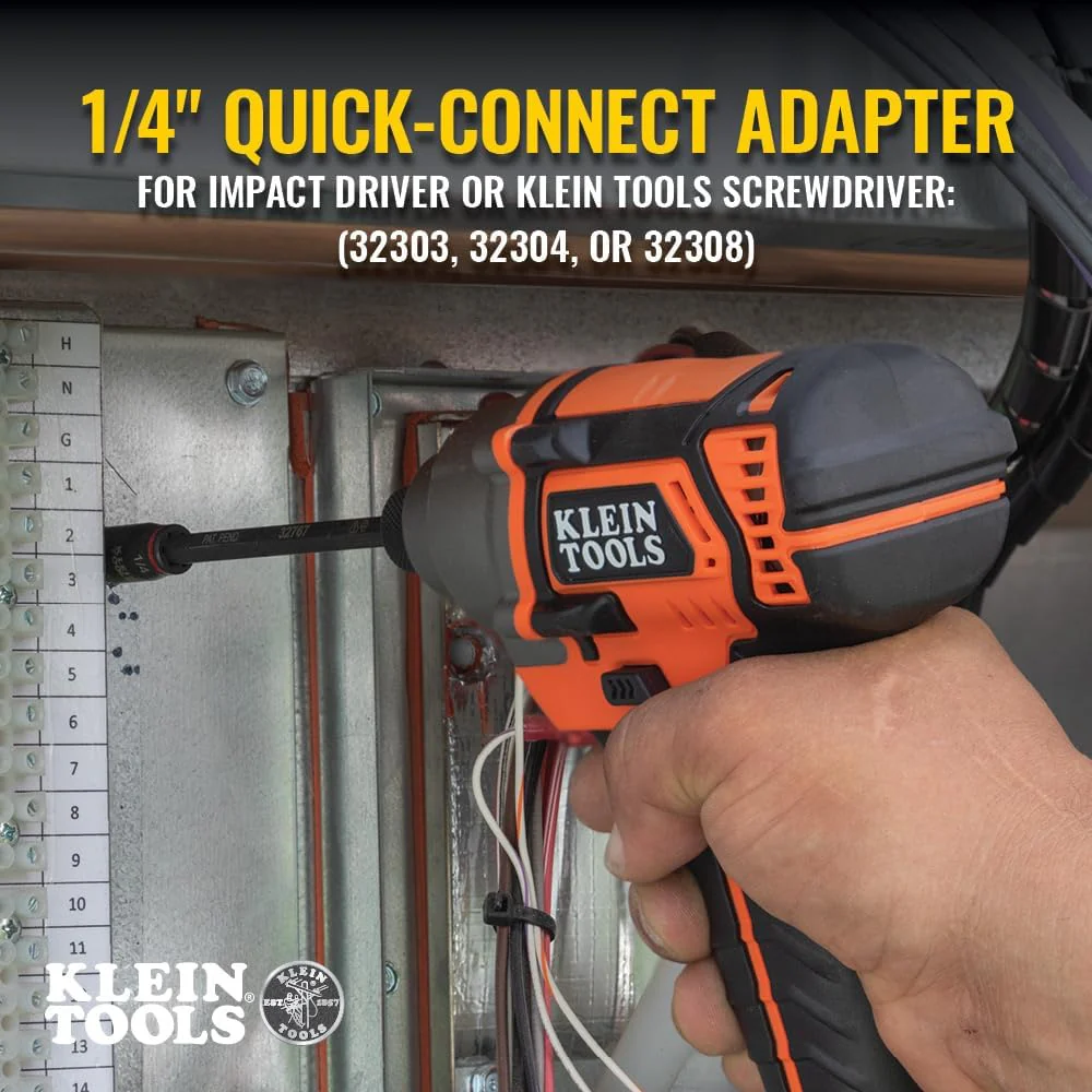 Klein Tools (32767) Impact Driver, SAE 3-in-1 Impact Socket and Bit Holder, Flip Socket with 1/4-Inch and 5/16-Inch Hex Drivers, 5-Inch Length (Pack of 1) - Image 5