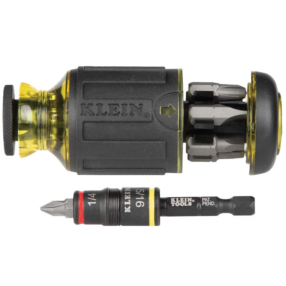 Klein Tools 32931 3-in-1 Impact Socket Set, Flip Socket with 2 SAE Hex Driver Sizes and 1/4-Inch Bit Holding Feature, Impact Rated - Image 8