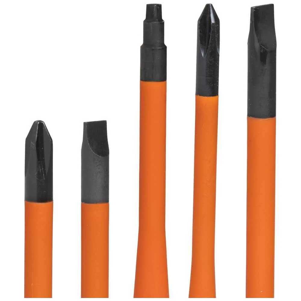 Klein Tools 33736INS Insulated Screwdriver Set, 1000V Slim-Tip Driver with Phillips, Cabinet and Square Bits and a Magnetizer, 6-Piece - Image 7